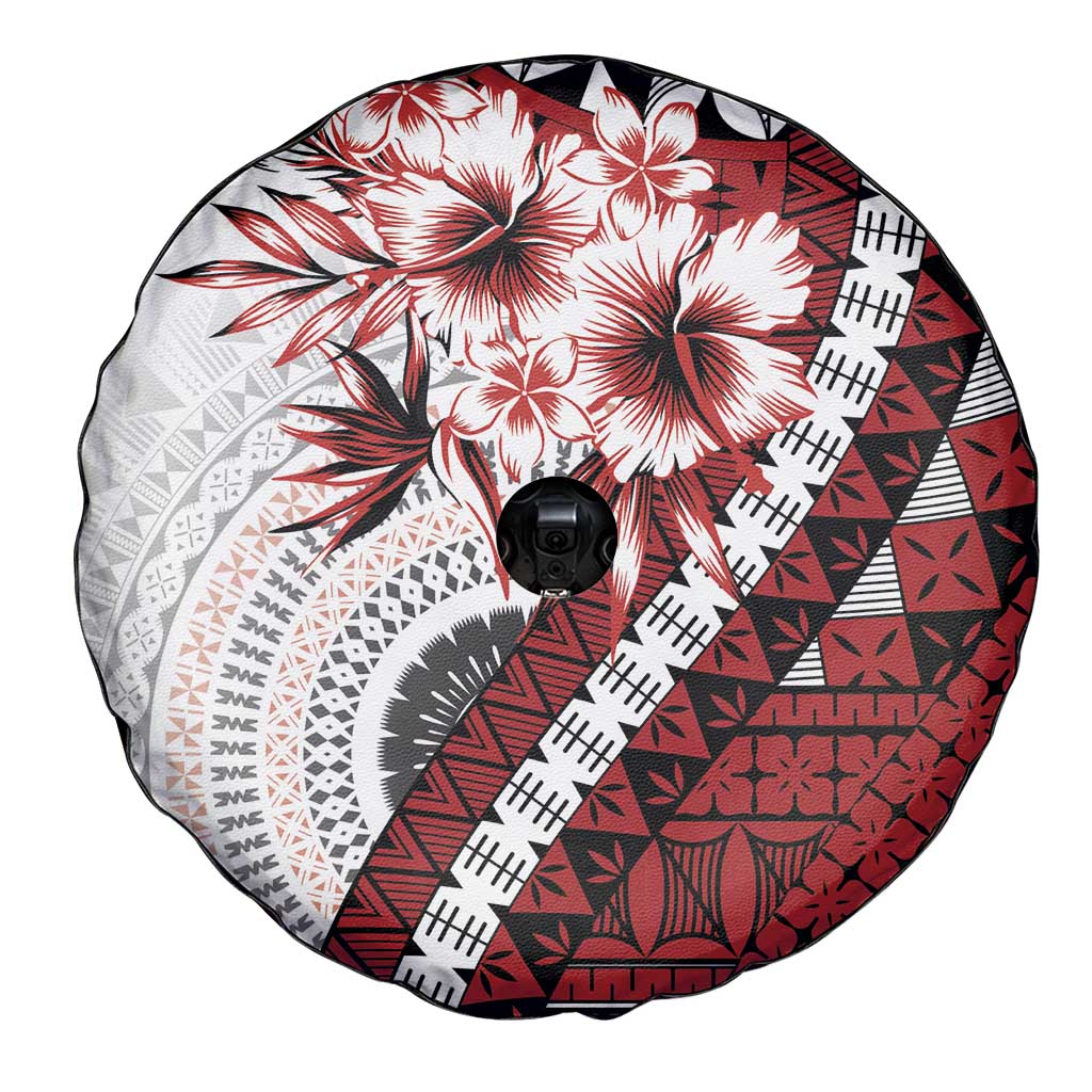Bula Fiji Spare Tire Cover White Kaivity Masi Tapa LT7 - Polynesian Pride