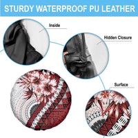 Bula Fiji Spare Tire Cover White Kaivity Masi Tapa LT7 - Polynesian Pride