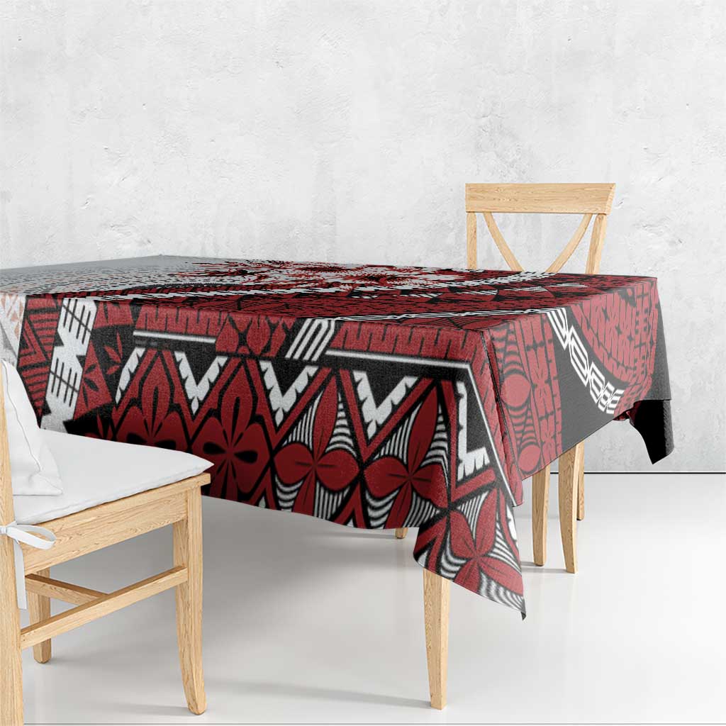 Bula Fiji Tablecloth White Kaivity Masi Tapa