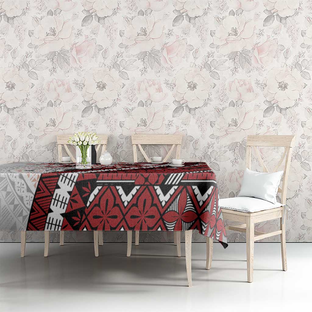 Bula Fiji Tablecloth White Kaivity Masi Tapa
