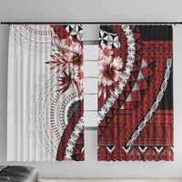 Bula Fiji Window Curtain White Kaivity Masi Tapa