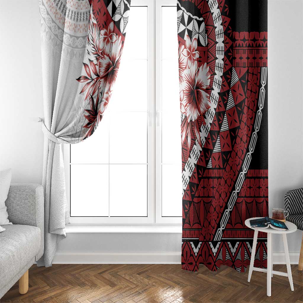 Bula Fiji Window Curtain White Kaivity Masi Tapa