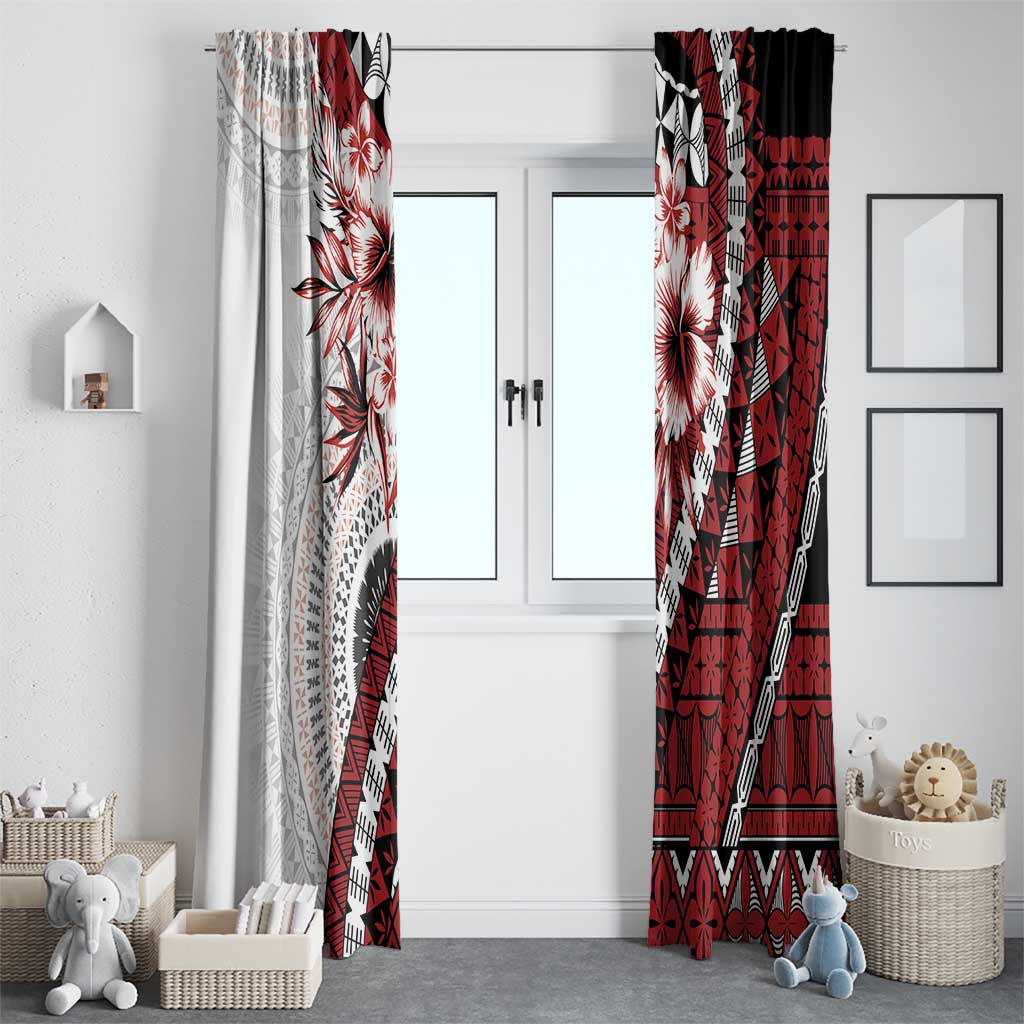 Bula Fiji Window Curtain White Kaivity Masi Tapa