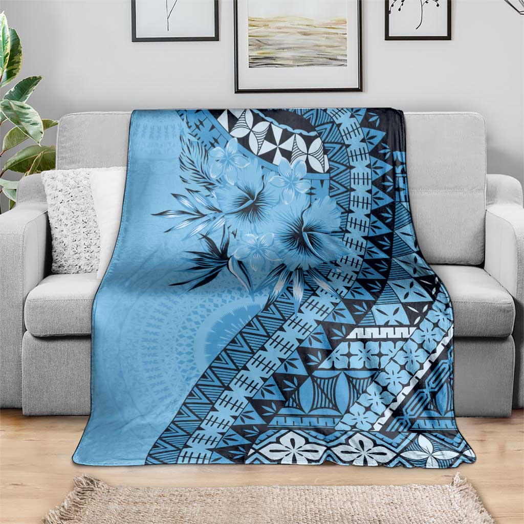 Bula Fiji Blanket Turquoise Kaivity Masi Tapa LT7 - Polynesian Pride