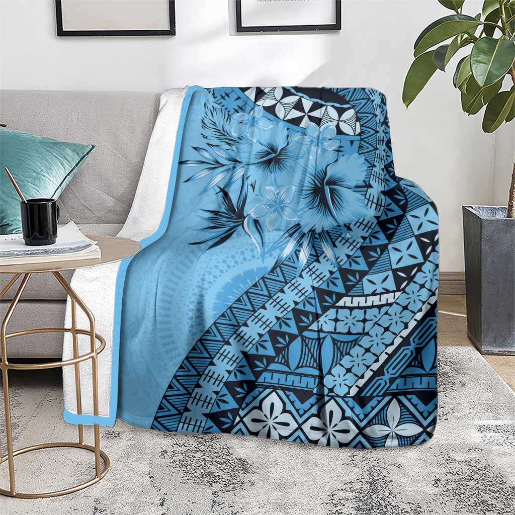 Bula Fiji Blanket Turquoise Kaivity Masi Tapa LT7 - Polynesian Pride