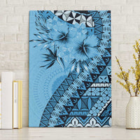Bula Fiji Canvas Wall Art Turquoise Kaivity Masi Tapa LT7 Without Frame Turquoise - Polynesian Pride