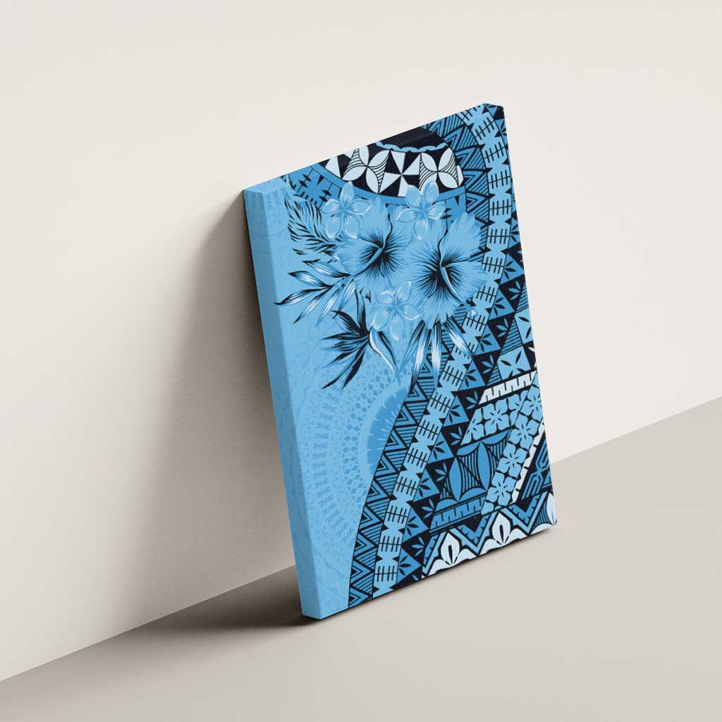 Bula Fiji Canvas Wall Art Turquoise Kaivity Masi Tapa LT7 - Polynesian Pride