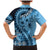 Bula Fiji Family Matching Mermaid Dress and Hawaiian Shirt Turquoise Kaivity Masi Tapa