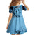 Bula Fiji Family Matching Off Shoulder Maxi Dress and Hawaiian Shirt Turquoise Kaivity Masi Tapa