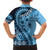 Bula Fiji Family Matching Summer Maxi Dress and Hawaiian Shirt Turquoise Kaivity Masi Tapa