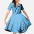 Bula Fiji Family Matching Summer Maxi Dress and Hawaiian Shirt Turquoise Kaivity Masi Tapa