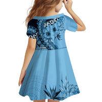 Bula Fiji Family Matching Summer Maxi Dress and Hawaiian Shirt Turquoise Kaivity Masi Tapa