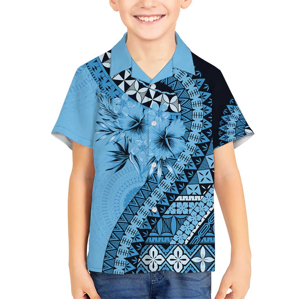 Bula Fiji Hawaiian Shirt Turquoise Kaivity Masi Tapa