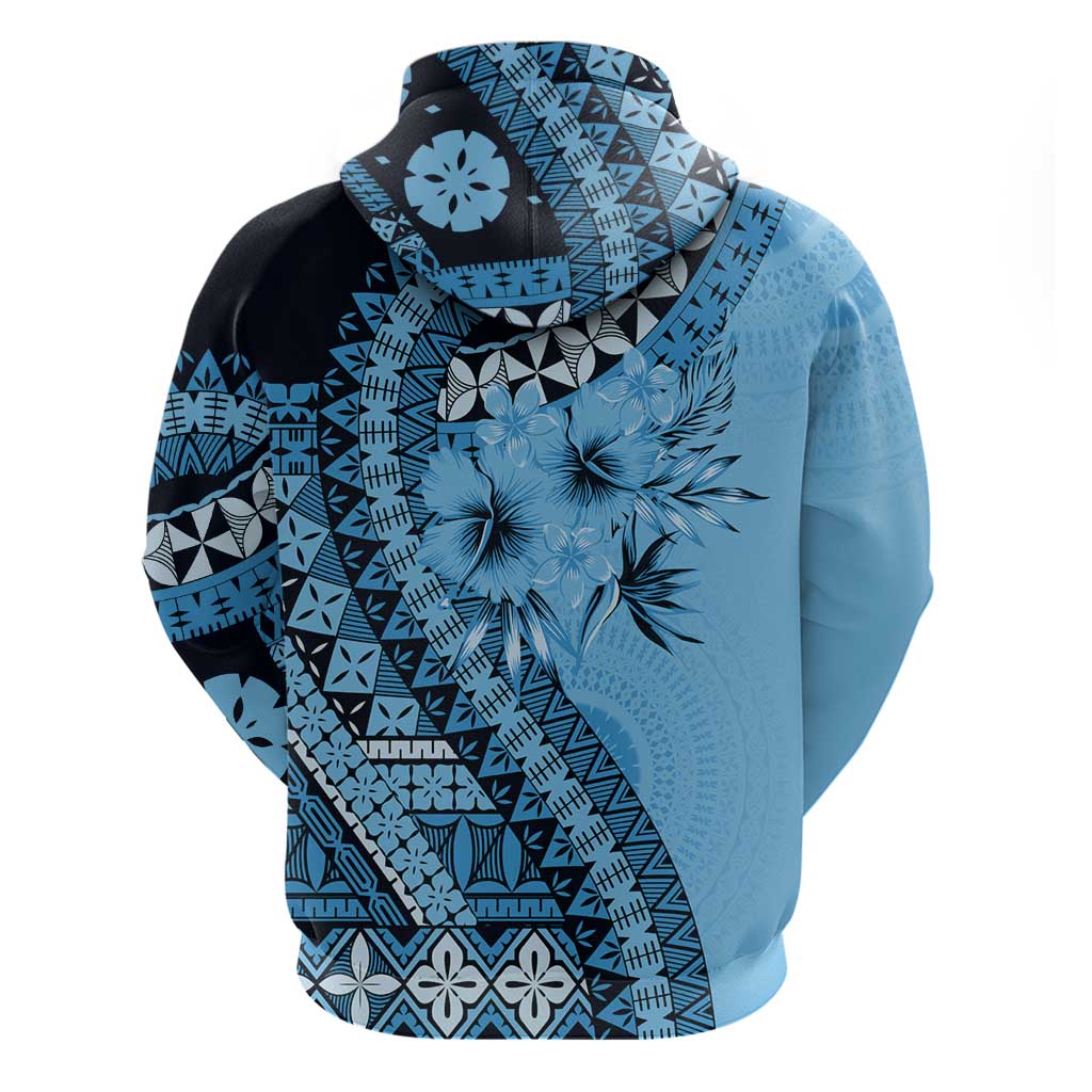 Bula Fiji Hoodie Turquoise Kaivity Masi Tapa