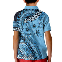 Bula Fiji Kid Polo Shirt Turquoise Kaivity Masi Tapa LT7 - Polynesian Pride