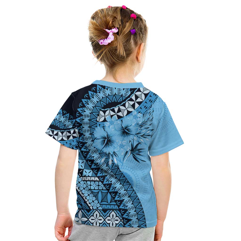 Bula Fiji Kid T Shirt Turquoise Kaivity Masi Tapa