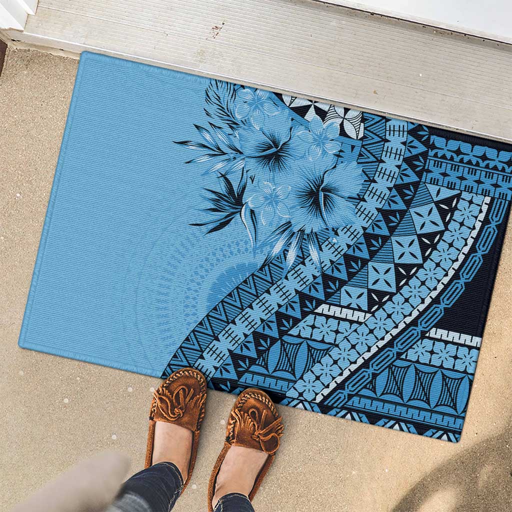 Bula Fiji Rubber Doormat Turquoise Kaivity Masi Tapa LT7 - Polynesian Pride