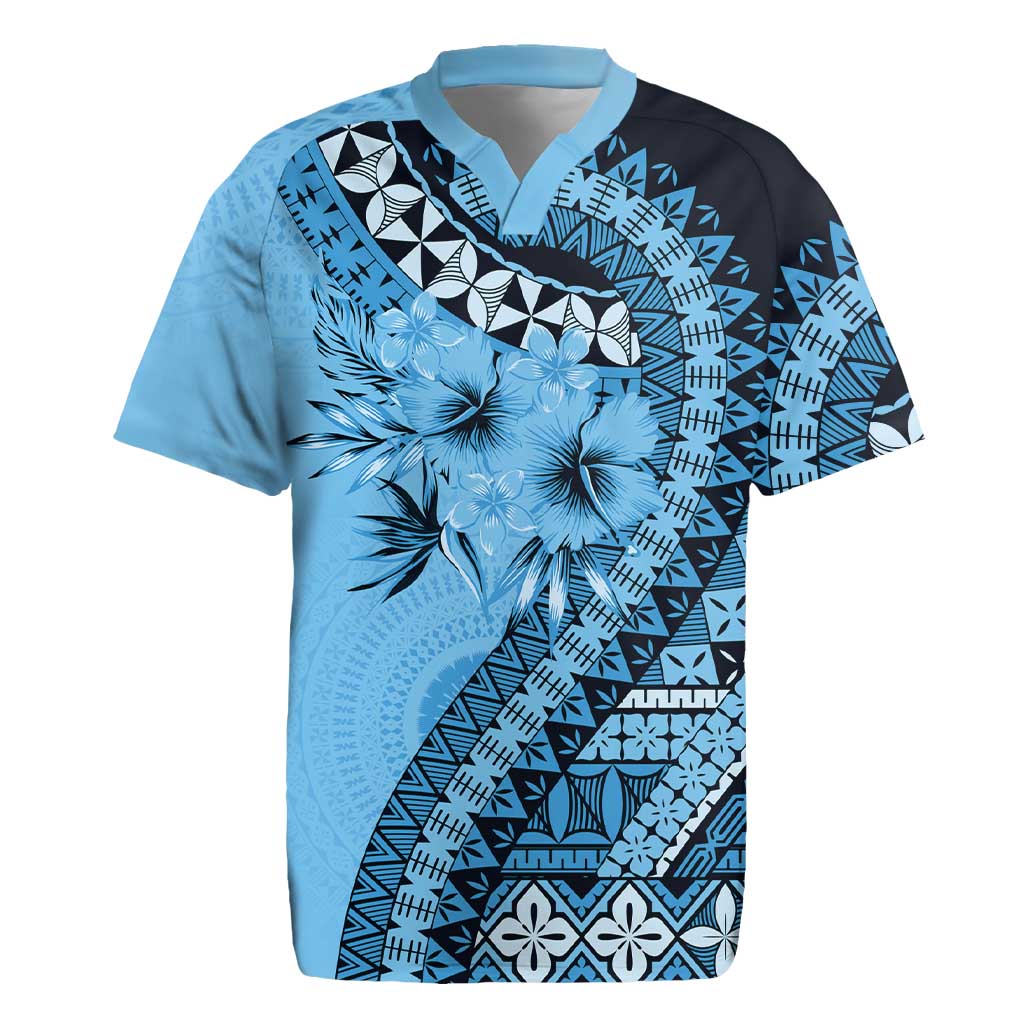 Bula Fiji Rugby Jersey Turquoise Kaivity Masi Tapa