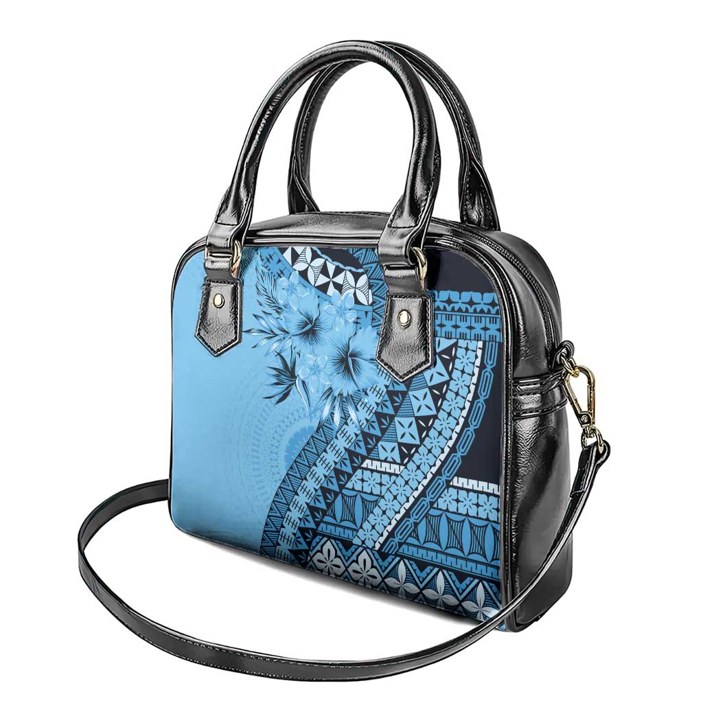 Bula Fiji Shoulder Handbag Turquoise Kaivity Masi Tapa LT7 - Polynesian Pride
