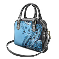 Bula Fiji Shoulder Handbag Turquoise Kaivity Masi Tapa LT7 - Polynesian Pride