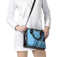 Bula Fiji Shoulder Handbag Turquoise Kaivity Masi Tapa LT7 - Polynesian Pride