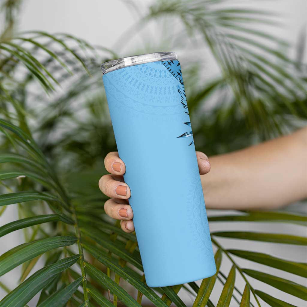 Bula Fiji Skinny Tumbler Turquoise Kaivity Masi Tapa