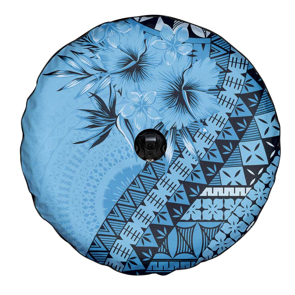 Bula Fiji Spare Tire Cover Turquoise Kaivity Masi Tapa LT7 - Polynesian Pride