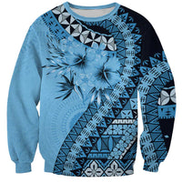 Bula Fiji Sweatshirt Turquoise Kaivity Masi Tapa LT7 Unisex Turquoise - Polynesian Pride