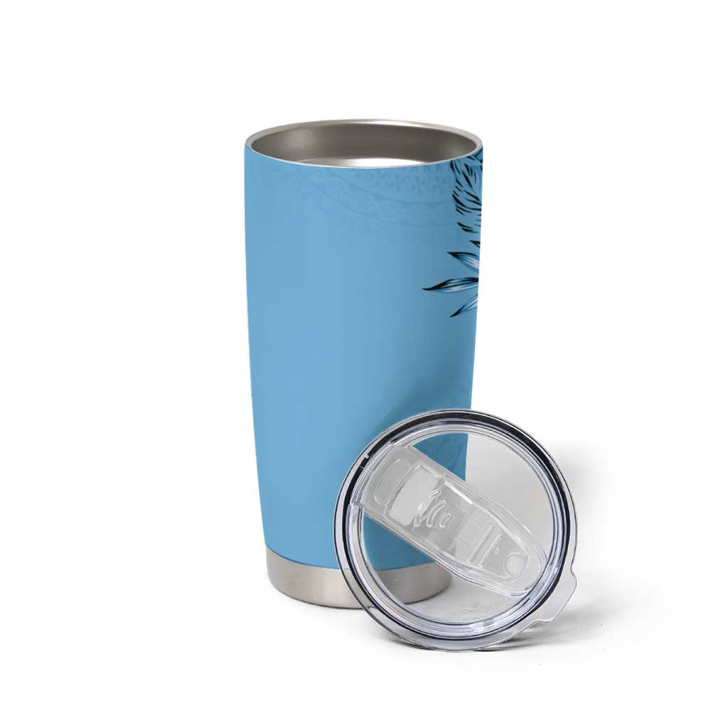 Bula Fiji Tumbler Cup Turquoise Kaivity Masi Tapa LT7 - Polynesian Pride