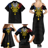 Philippines Heritage Baybayin Mix Polynesian Family Matching Summer Maxi Dress and Hawaiian Shirt