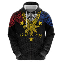 Philippines Heritage Baybayin Mix Polynesian Hoodie LT7 - Polynesian Pride