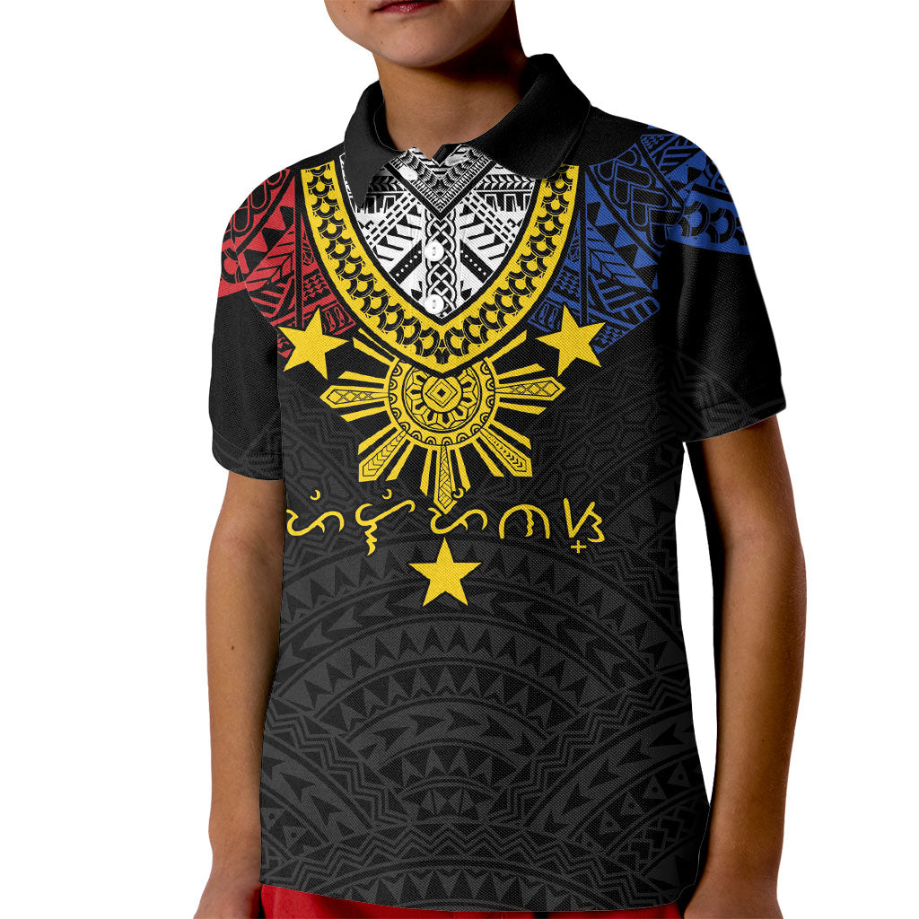 Philippines Heritage Baybayin Mix Polynesian Kid Polo Shirt