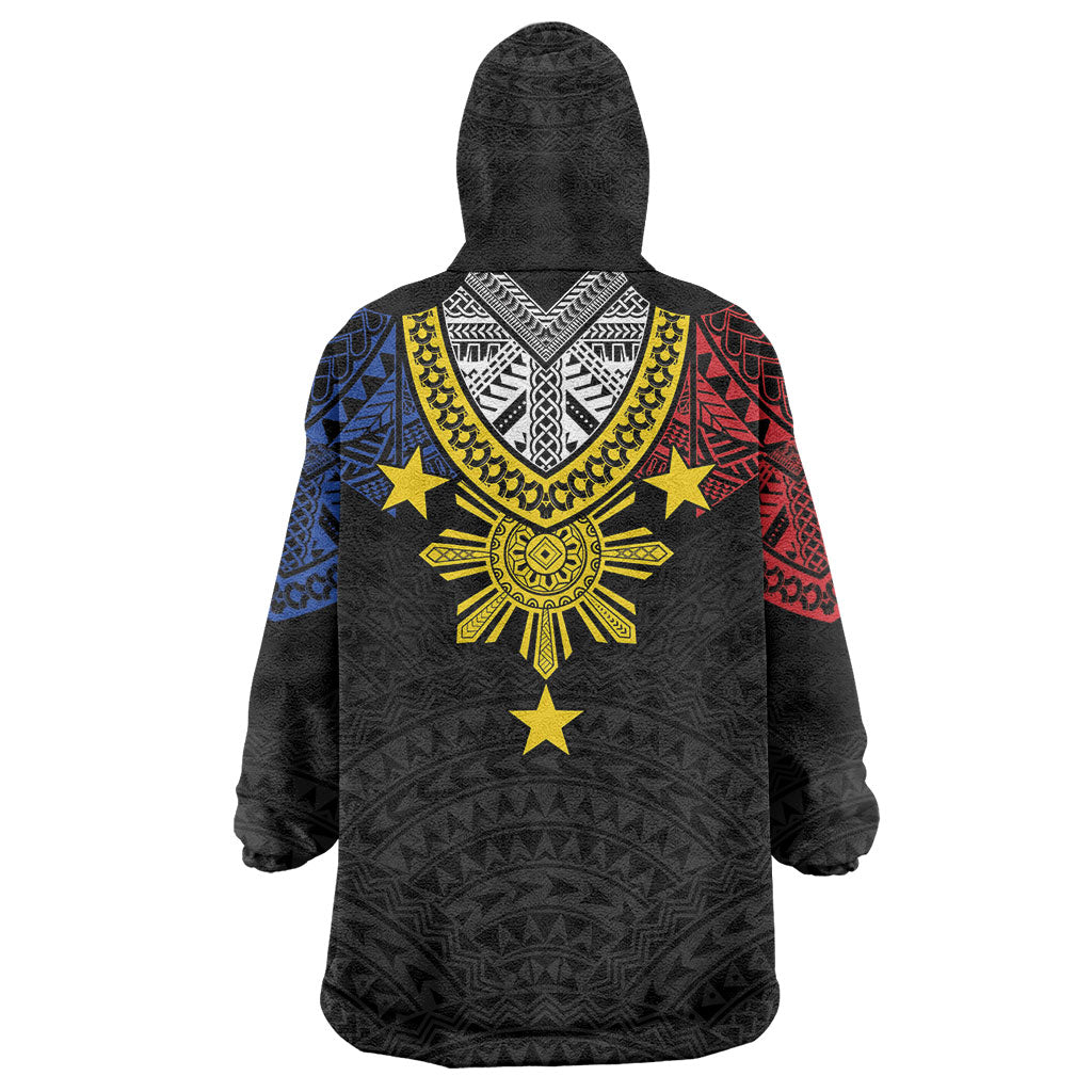 Philippines Heritage Baybayin Mix Polynesian Wearable Blanket Hoodie