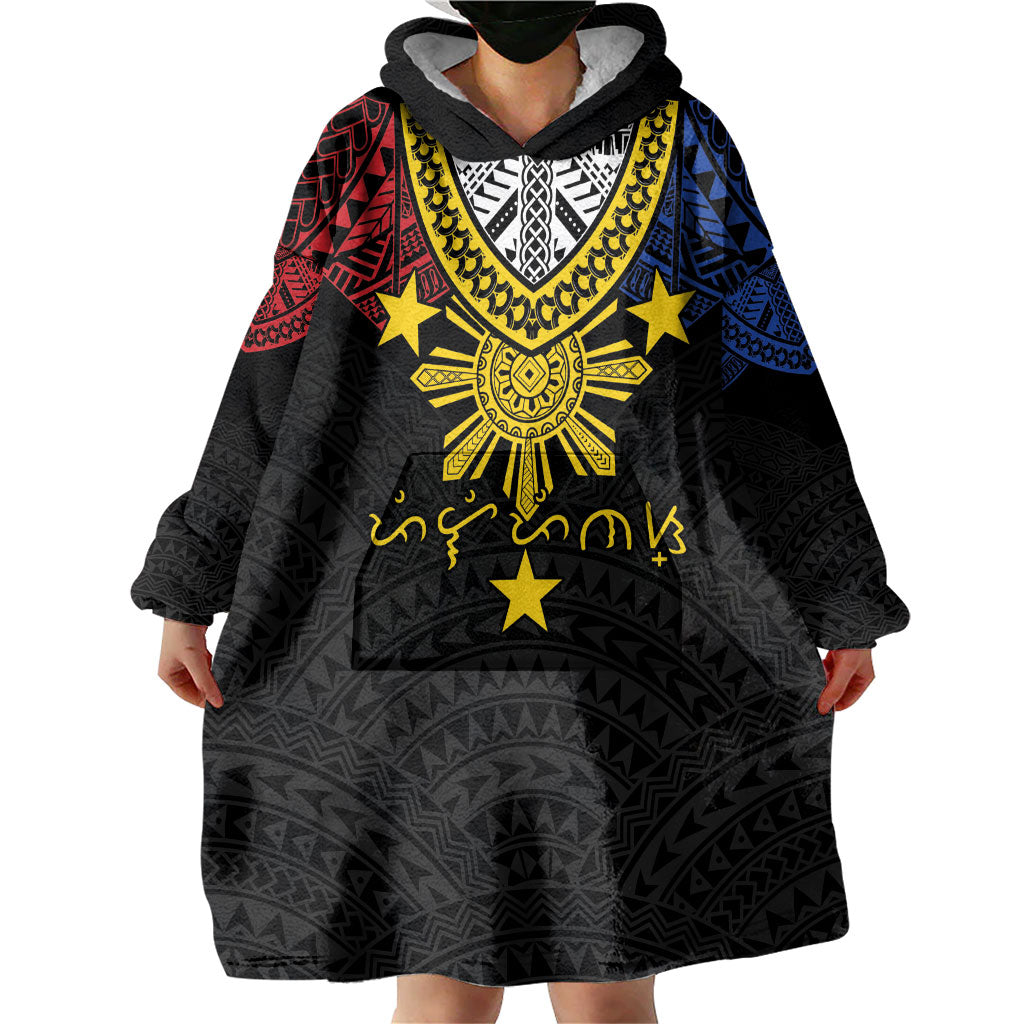 Philippines Heritage Baybayin Mix Polynesian Wearable Blanket Hoodie