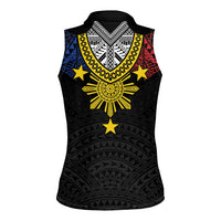Philippines Heritage Baybayin Mix Polynesian Women Sleeveless Polo Shirt