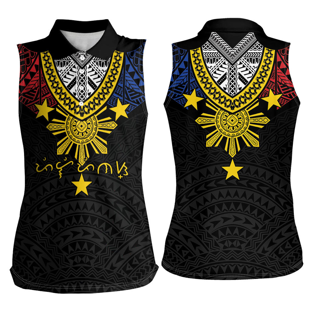 Philippines Heritage Baybayin Mix Polynesian Women Sleeveless Polo Shirt