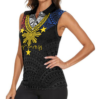 Philippines Heritage Baybayin Mix Polynesian Women Sleeveless Polo Shirt
