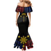 Philippines Heritage Personalized Family Matching Mermaid Dress and Hawaiian Shirt Baybayin Philipinas Sun LT7 - Polynesian Pride