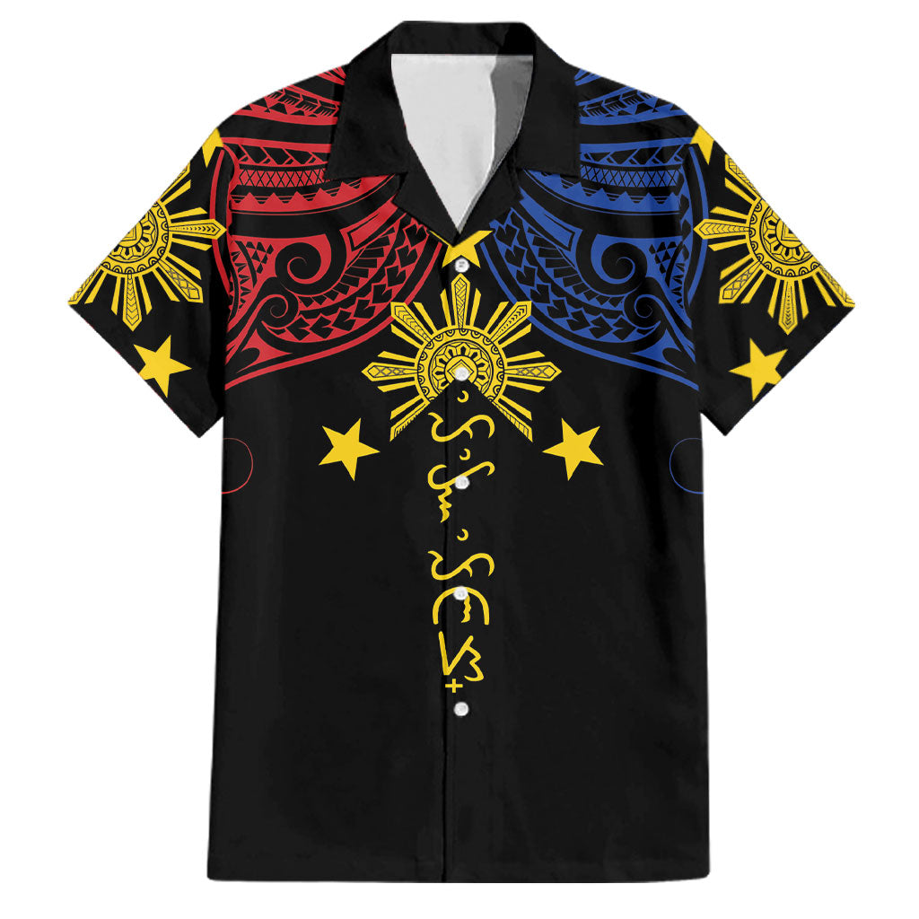 Philippines Heritage Personalized Family Matching Tank Maxi Dress and Hawaiian Shirt Baybayin Philipinas Sun