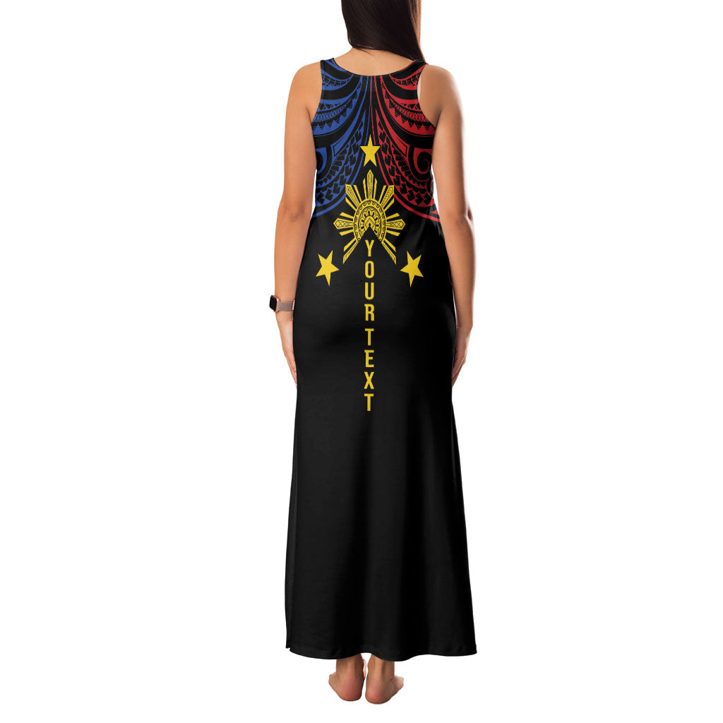 Philippines Heritage Personalized Family Matching Tank Maxi Dress and Hawaiian Shirt Baybayin Philipinas Sun