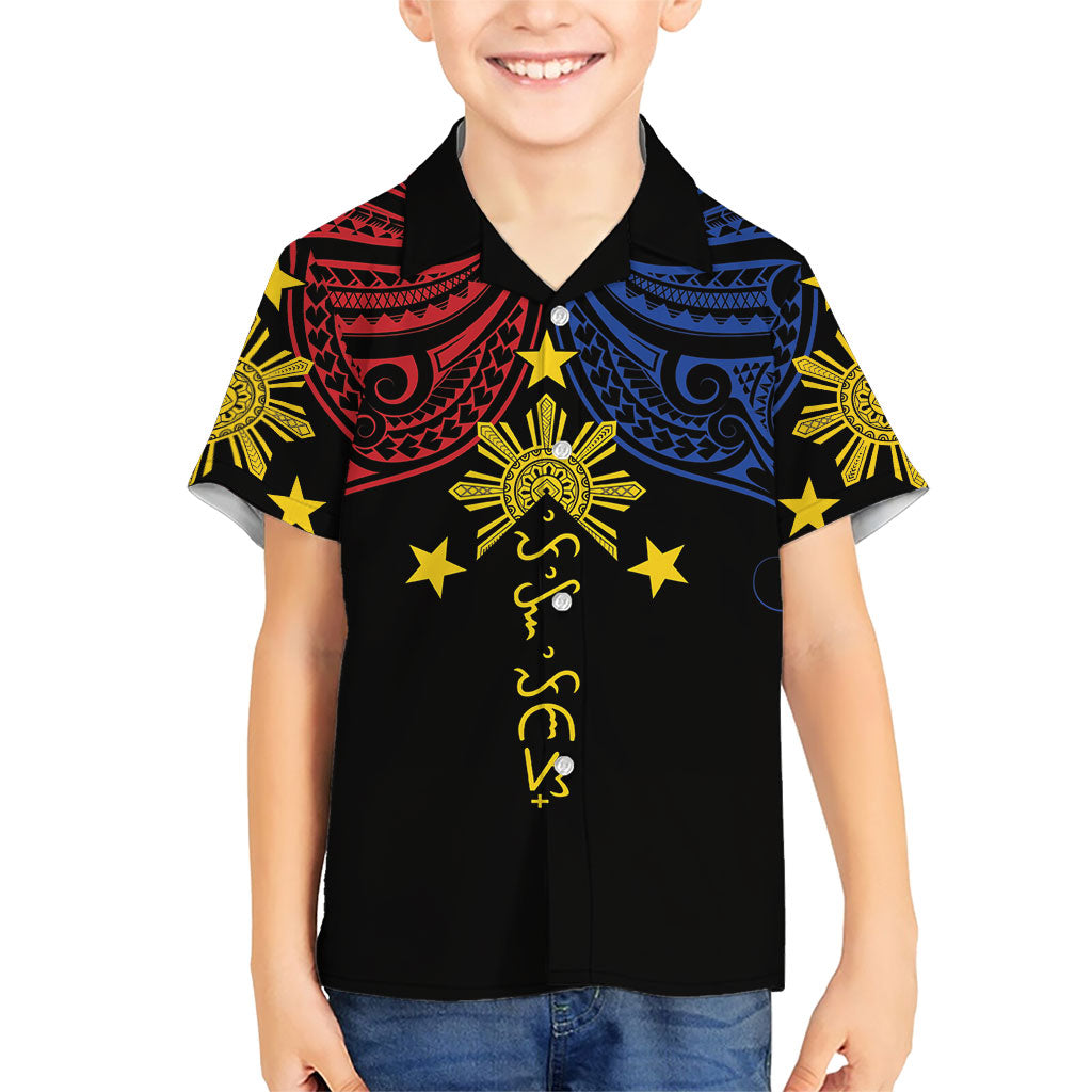 Philippines Heritage Personalized Family Matching Tank Maxi Dress and Hawaiian Shirt Baybayin Philipinas Sun