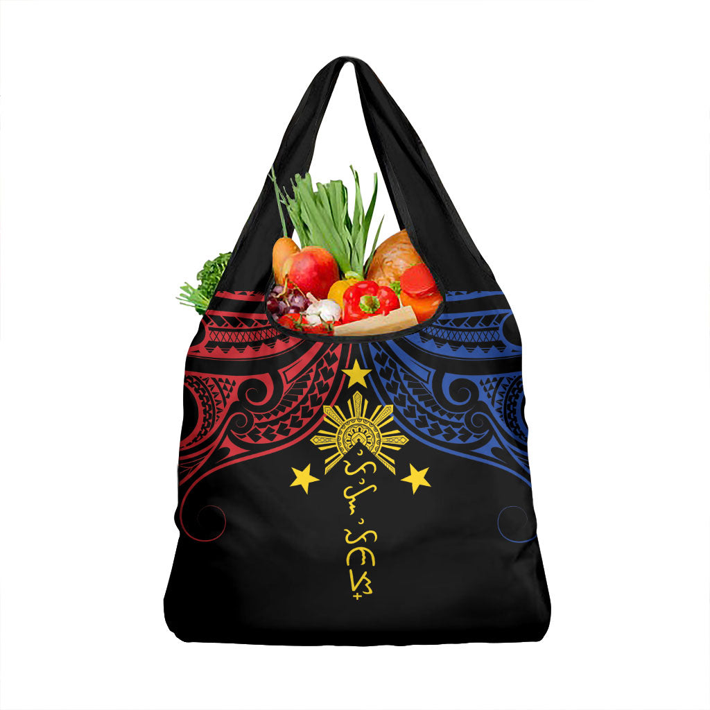 Philippines Heritage Grocery Bag Baybayin Philipinas Sun