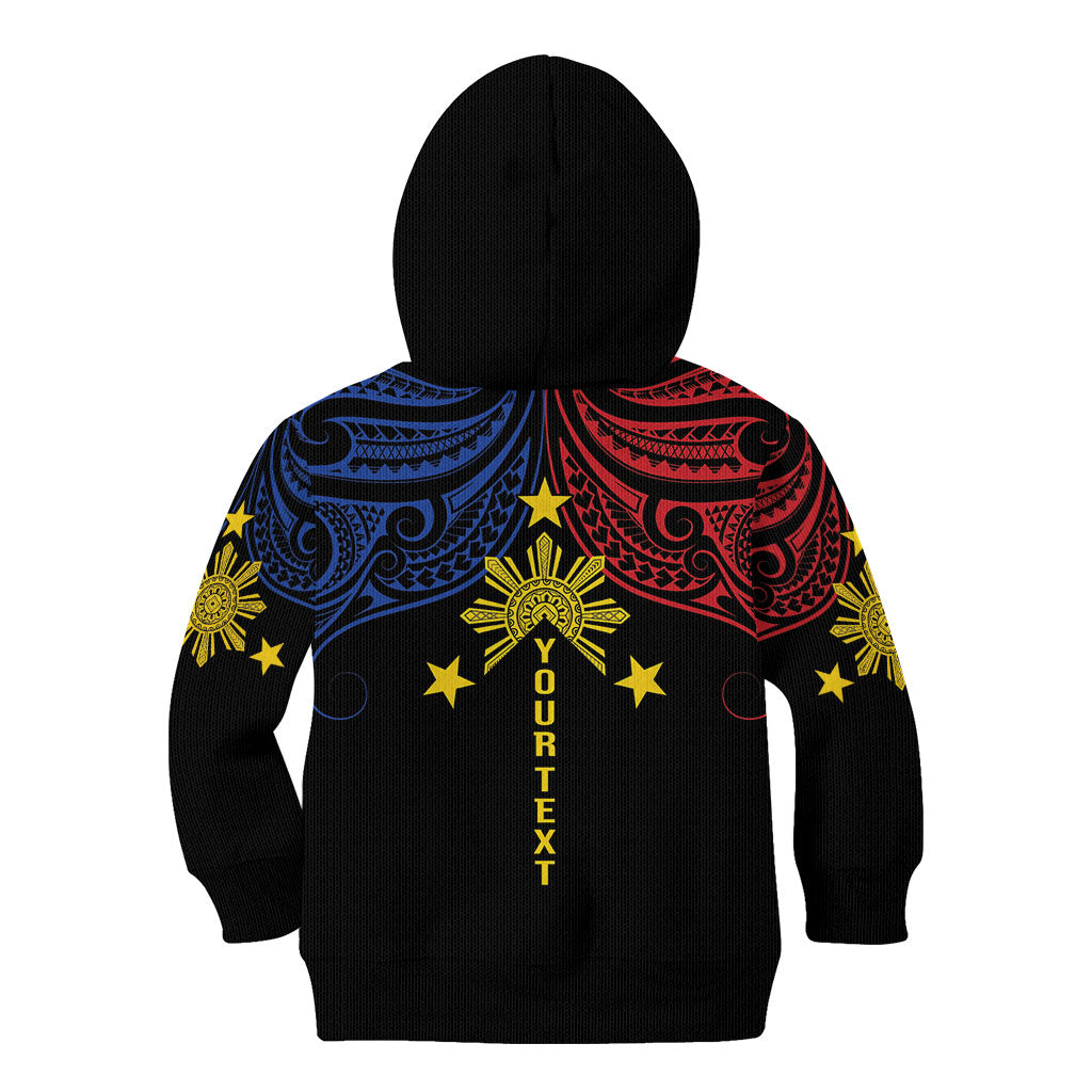 Philippines Heritage Personalized Kid Hoodie Baybayin Philipinas Sun