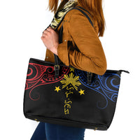 Philippines Heritage Leather Tote Bag Baybayin Philipinas Sun