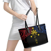 Philippines Heritage Leather Tote Bag Baybayin Philipinas Sun
