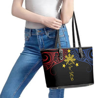 Philippines Heritage Leather Tote Bag Baybayin Philipinas Sun