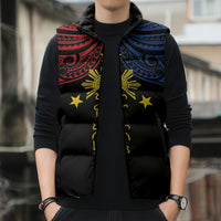 Philippines Heritage Personalized Sleeveless Puffer Jacket Baybayin Philipinas Sun LT7 - Polynesian Pride
