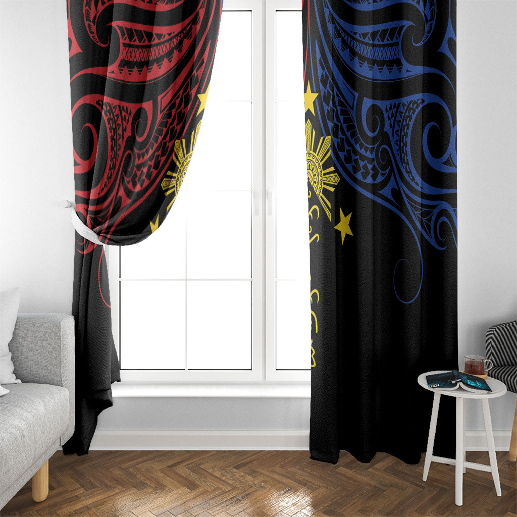 Philippines Heritage Window Curtain Baybayin Philipinas Sun