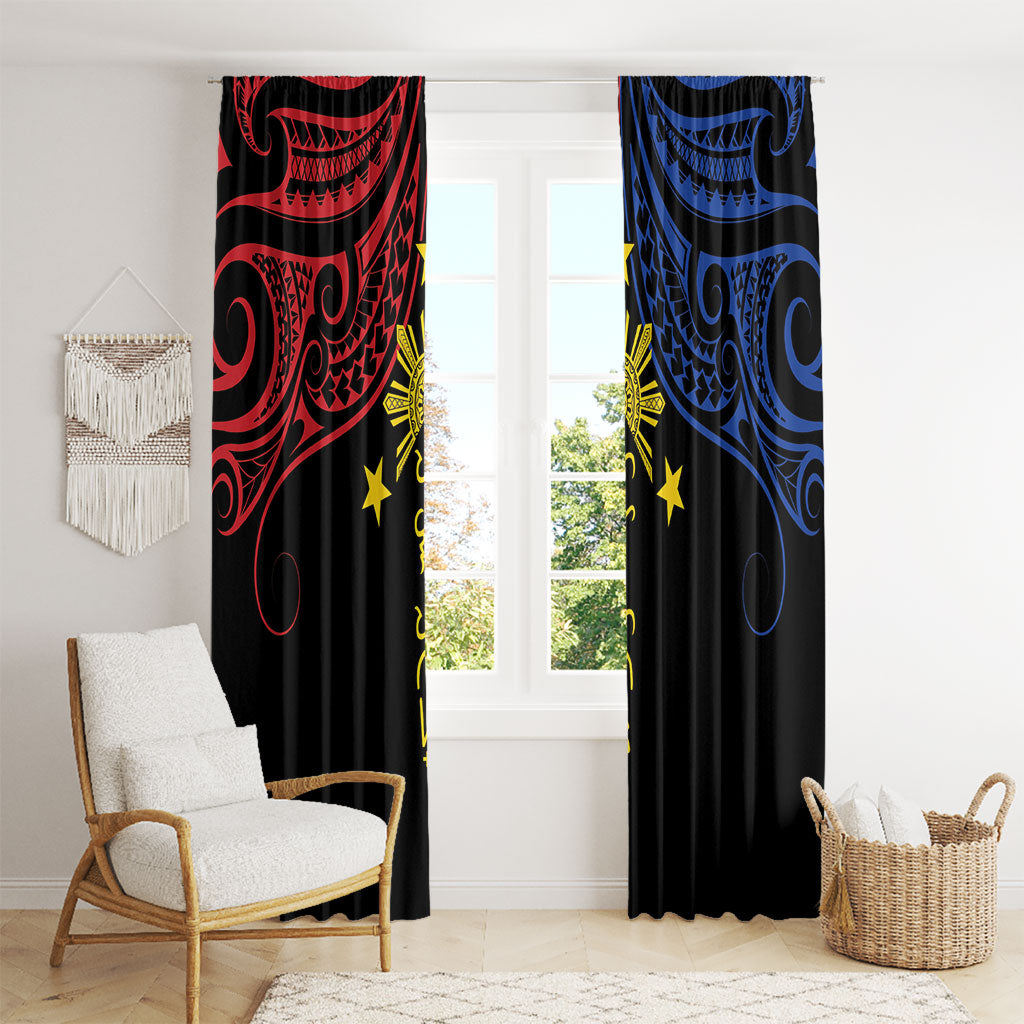 Philippines Heritage Window Curtain Baybayin Philipinas Sun