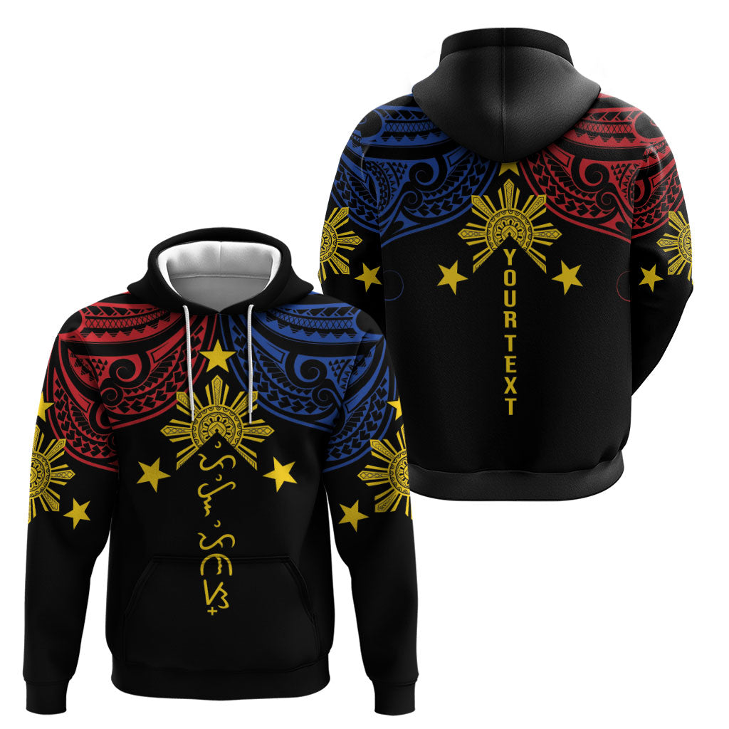 Philippines Heritage Personalized Zip Hoodie Baybayin Philipinas Sun LT7 - Polynesian Pride